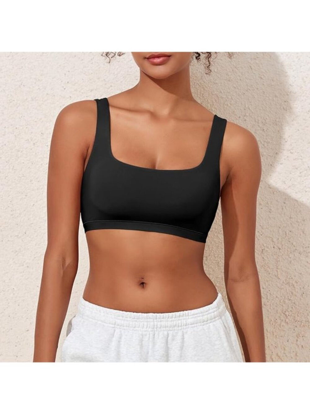 2 PCS Black Women's Wireless Bralette Smoothing No Padding Scoop Neck Bra